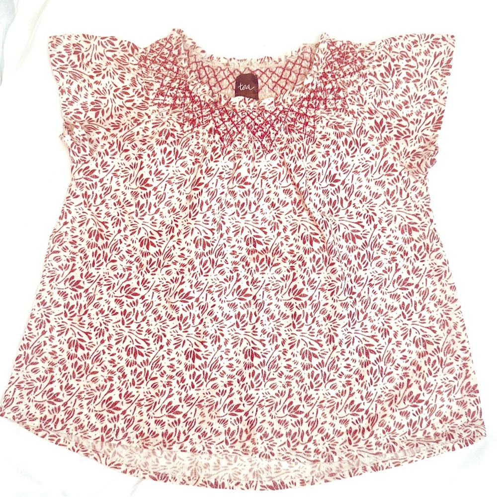 Tea CollectionShort Sleeve Ruffled Glitter Top